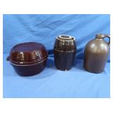 Lidded Baking Stoneware Casserole, Brown Lidded