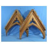 Hand Carved Gable Triangular Trim Pieces