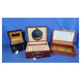 Train Case, Mens Jewelry Box, Faux Ivory Handles