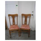 2 Oak Dining Chairs