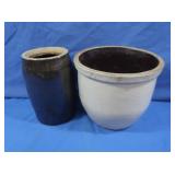 2 Antique Crocks & Jar