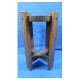 Vintage Oak Round Top Accent Table