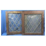 Antique Diamond Leaded Glass Windows