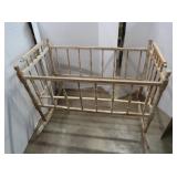 Vintage Wooden Infant Cradle 36x20x27"