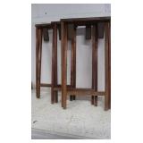 3 Vintage Wooden Luggage Racks