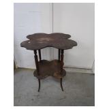 2-tiered Flower Shaped Table, some metal edging