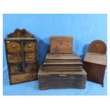 Vintage Wood Boxes, Drawer Units & more