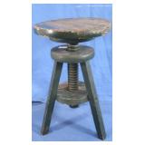 Wood Adj Stool Height Shop Chair
