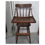 All Wood Baby High Chair 38"H