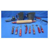 Vintage Red Handled Kitchen Utensils