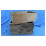 Wood Produce Boxes, Stenciled Writing