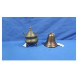 Vintage Brass Bell, Chinese Incense Bowl