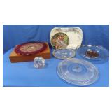 Glass Paperweight Bud Holder, Hamilton Plate