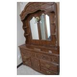Pressed Wood Dresser w/Mirror 58Lx16Dx80"H