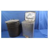 Vintage Magikan Trash Can, Lg Metal Can