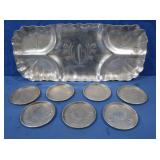 West Bend Pewter Snack Dishes