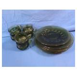 Vintage Indiana Glass Green Kings Crown