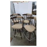 4 Swivel Pine Bar Stools 36"H