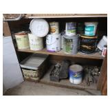 Several Partial Cans of Paint