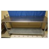 Metal Commercial Work Table 72x24x36" w/Shelf
