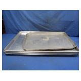 4 Restaurant Baking Trays 27x18", Small Tray