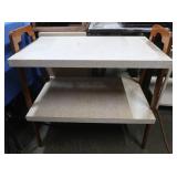 Vintage MCM Style Shelf, Wood Legs 33x20x33"