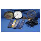 Vintage Clocks, Wall Mount Flashlight & more