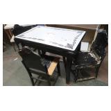 Enamel Top Expandable Table w/3 Painted Wood