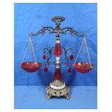 Vintage Red Lucite Acrylic Scales of Justice