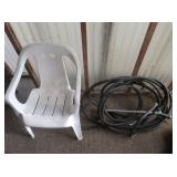 Garden Hose w/Sprayer, Plastic Chair