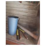 Pruners, Bug Spray (partial), PVC Pipe, Stihl Trim