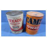 Vintage Sealed Motor Oil Containers-Texaco & CAM2