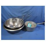 Stainless Bowls & Pan