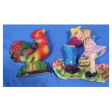 Chalkware pcs-Rooster, Boy & Girl