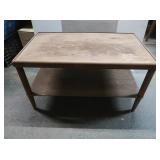 Wood Coffee Side Table w/Shelf 30x17x18"
