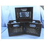 3 Plastic Milk Crates