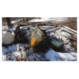 Lumber, Galvanized Trash Can, Plastic Pipe, Alum