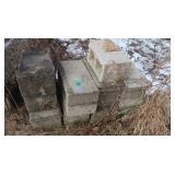 11 Cement Blocks, Chain Link Fence Parts