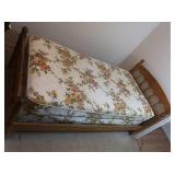 Twin Mattress & Box Spring, Wooden Bed Frame