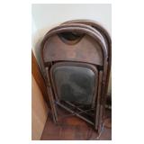 4 Vintage Solid Kumfort Wooden Folding Chairs