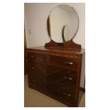 Wooden Dresser w/Mirror 44Lx20Dx66"H