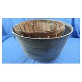 Vintage Bushel Basket & Galvanized Tup