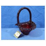 Fenton Amberina Glass Basket