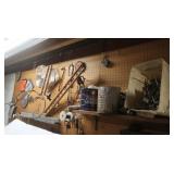 Wall Contents-Saw Blades, Small Crowbar, Wood