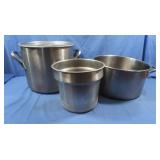Stainless Stock Pots-1 w/missing handle