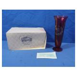 West Virgina Glass 40th Anniversary Vase