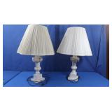Matching Marble Base Table Lamps 27" H-both