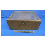 Wood Storage Box w/Glass Top