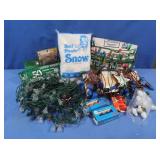 Vintage Christmas Lights & Snow