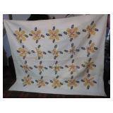 Vintage Handstitched Quilt 90x78" (stains, rips)